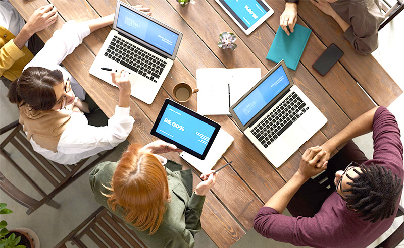 Digital marketing team at work